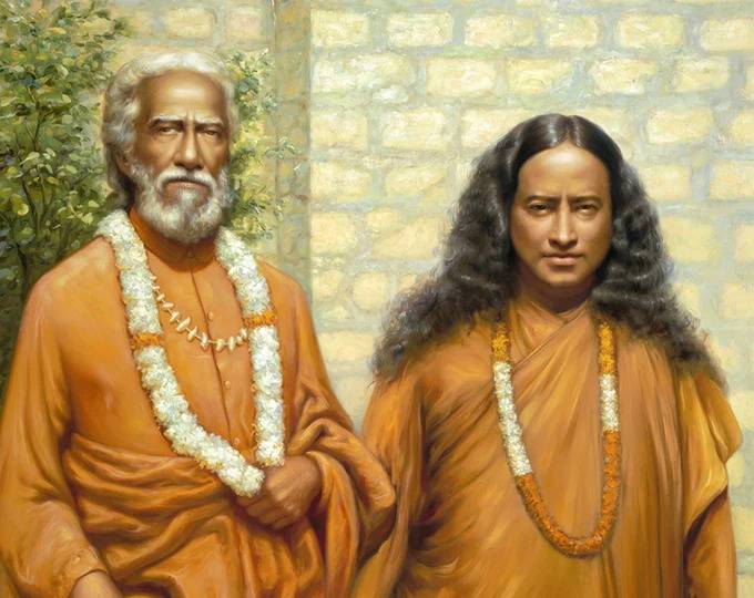 Paramansa Yogananda con il suo maestro